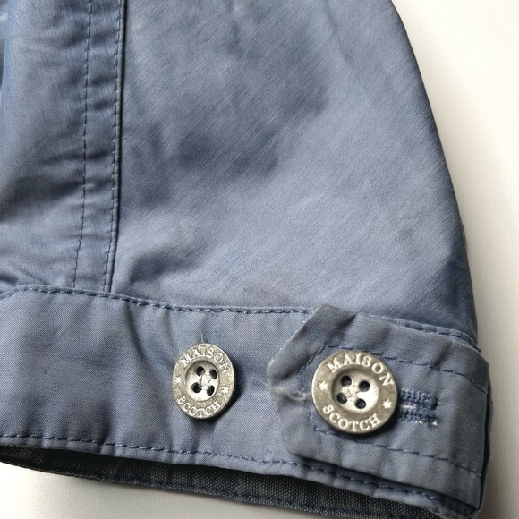 Scotch & Soda long  Jacket Womens Blue Full Zip Hood Nylon Troublemaker - Picture 7 of 12